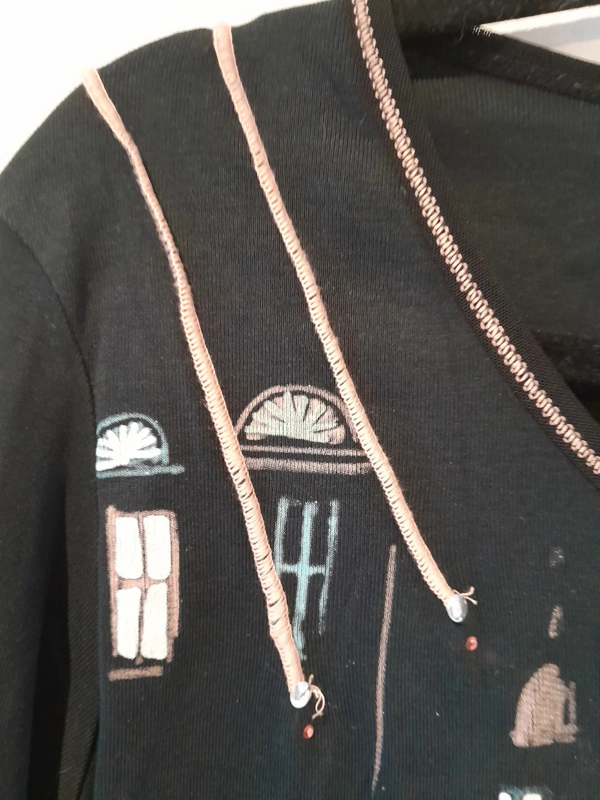 Blusa feminina, preto com estampa, Marca Affinités, tamanho 38 – photo 7